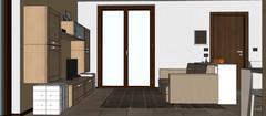 3D Open Space Design - living room area view